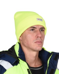 Шапка трикотажная флуоресцентная лимонная СИРИУС Юка, с утеплителем Тинсулейт